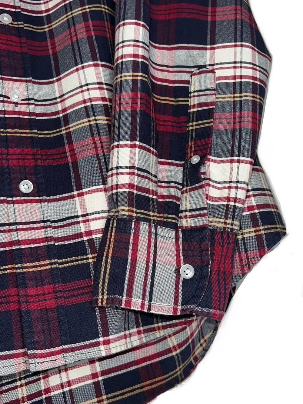 J. Crew Men's Plaid Button-Down Shirt in Burgundy, Black & White